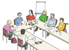 Illustration: Sitzung