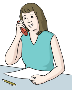 Illustration: Frau telefoniert